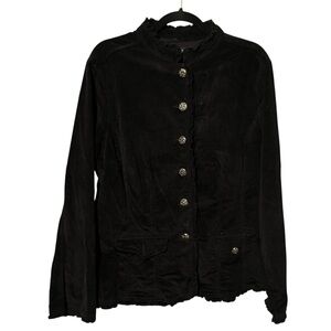 Christiana Zinn size 1x black fine wale corduroy jacket with pockets
